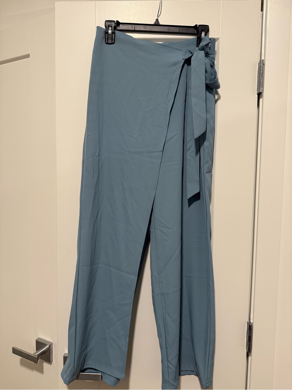 HALARA Dusty Blue Wrap Wide-Leg Skirt-Pants